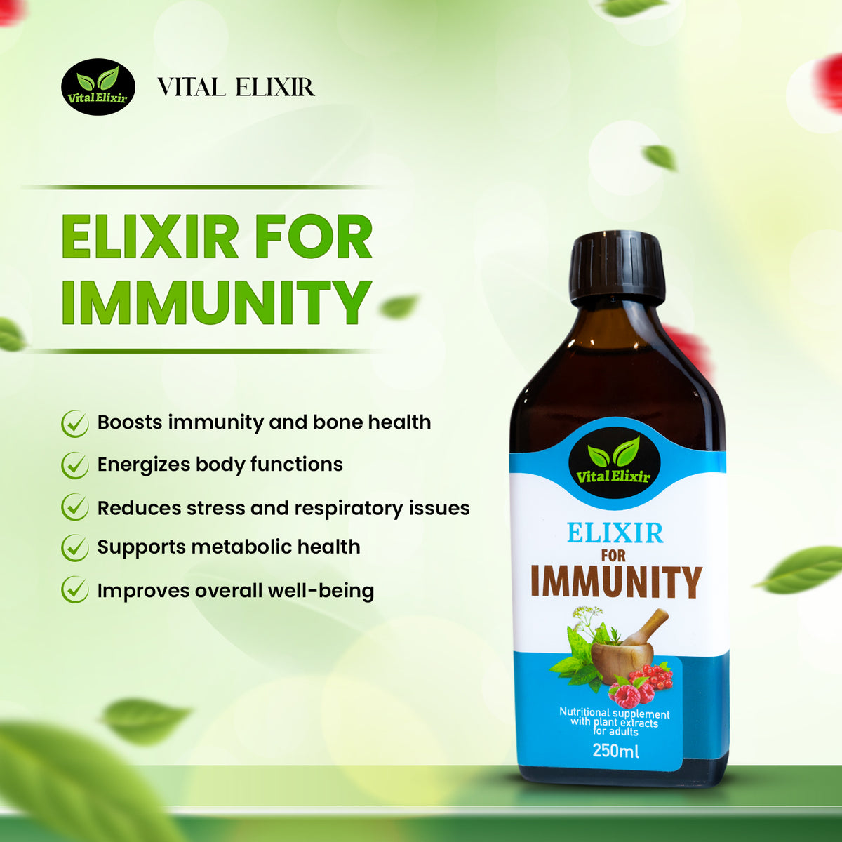 ImmuneSupportElixirWithElderberryVitaminCB12BotanicalBlend – Vital Elixir